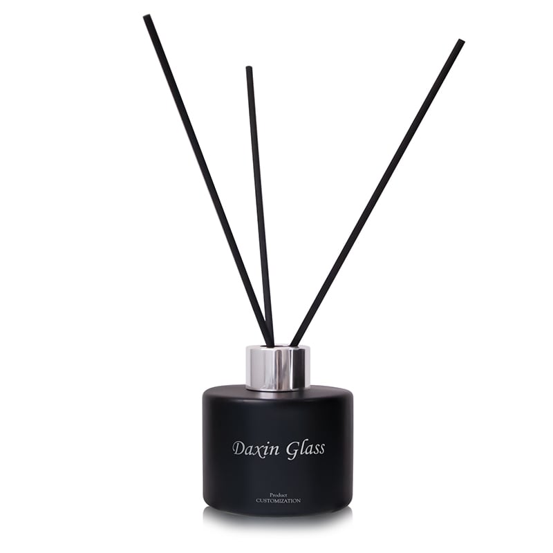 a black custom diffuser bottle with diffuser stick 02
