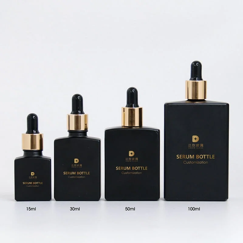 bottle black cosmetic essential oil glass bottle