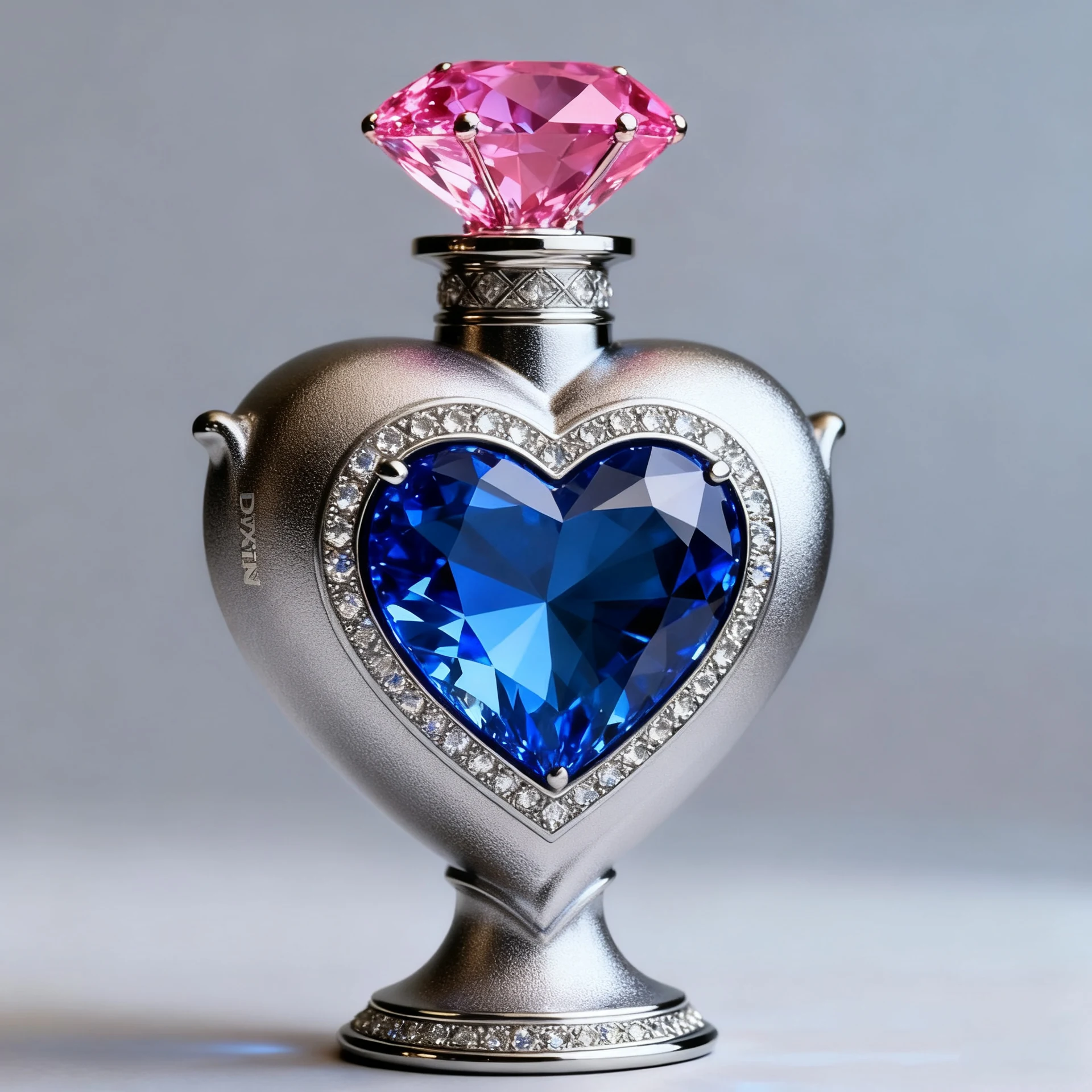 New Design Pink Blue Empty 30ml 50ml 100ml Heart Shape Perfume Oil Glass Bottles for Sale
