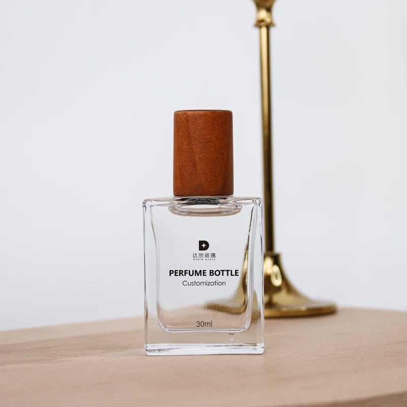 clear glass perfume bottle