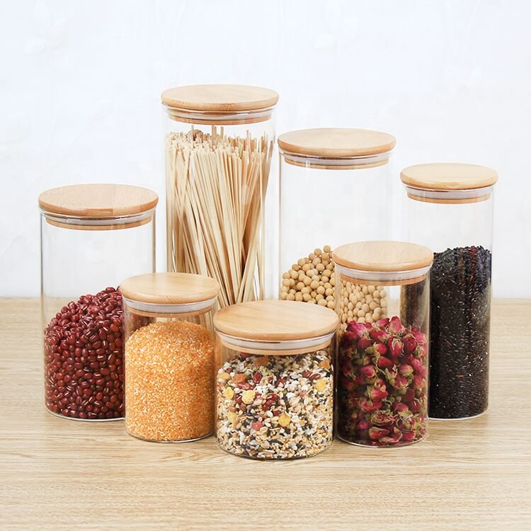 glass kitchen storage jar