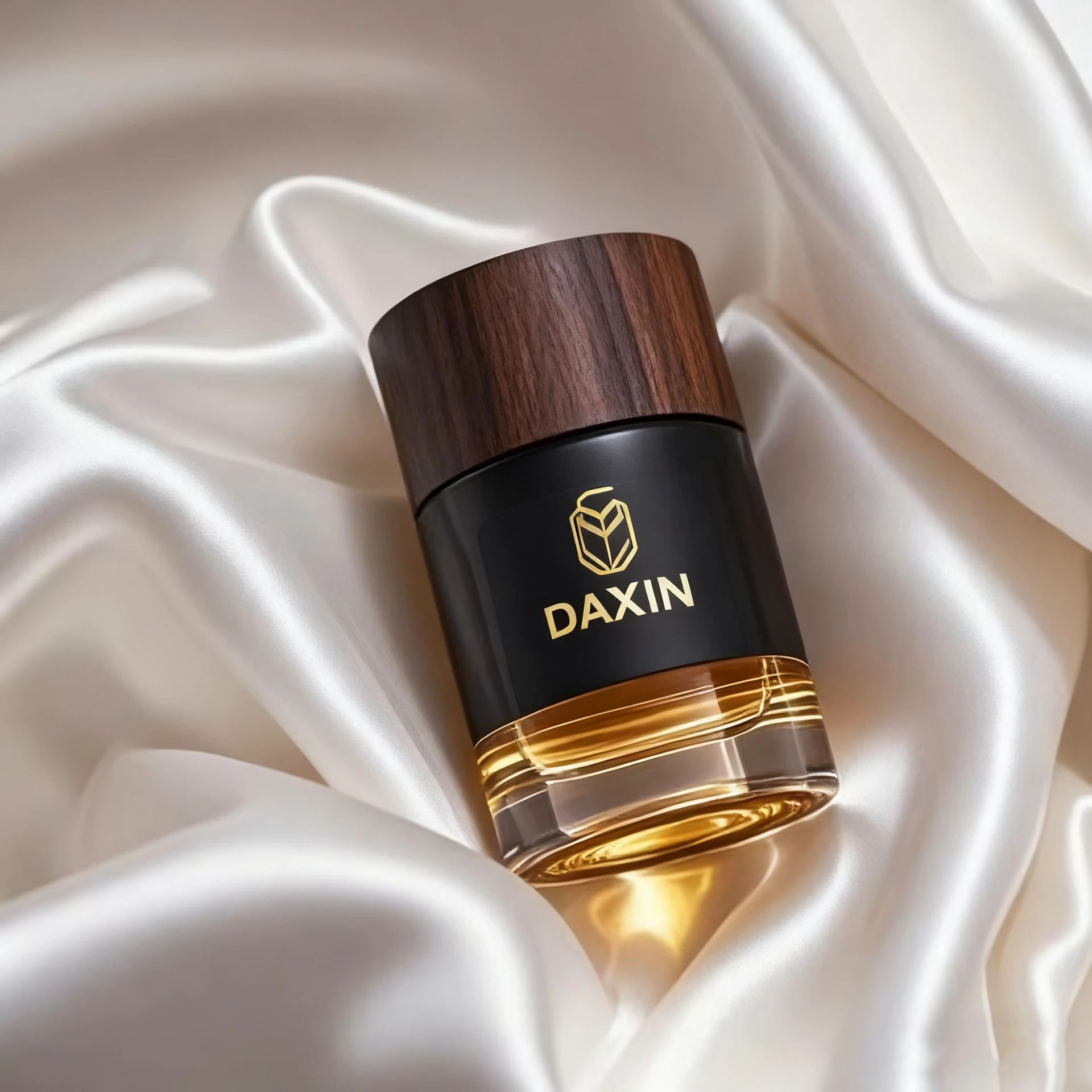 New Fancy Round Empty Crimping Clear 50ml Cylinder Glass Perfume Bottle with Wood Cap