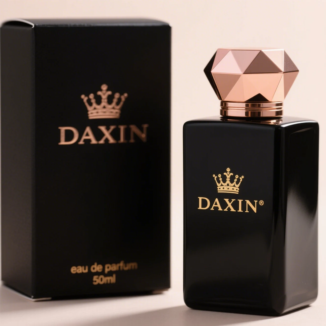 Multi Sides Gold Cap Design Travel 30ml 50ml 100ml Colorful Glass Cologne Bottle with Box