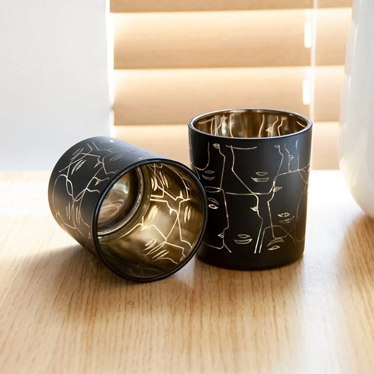two electroplated glass cups for candles 01