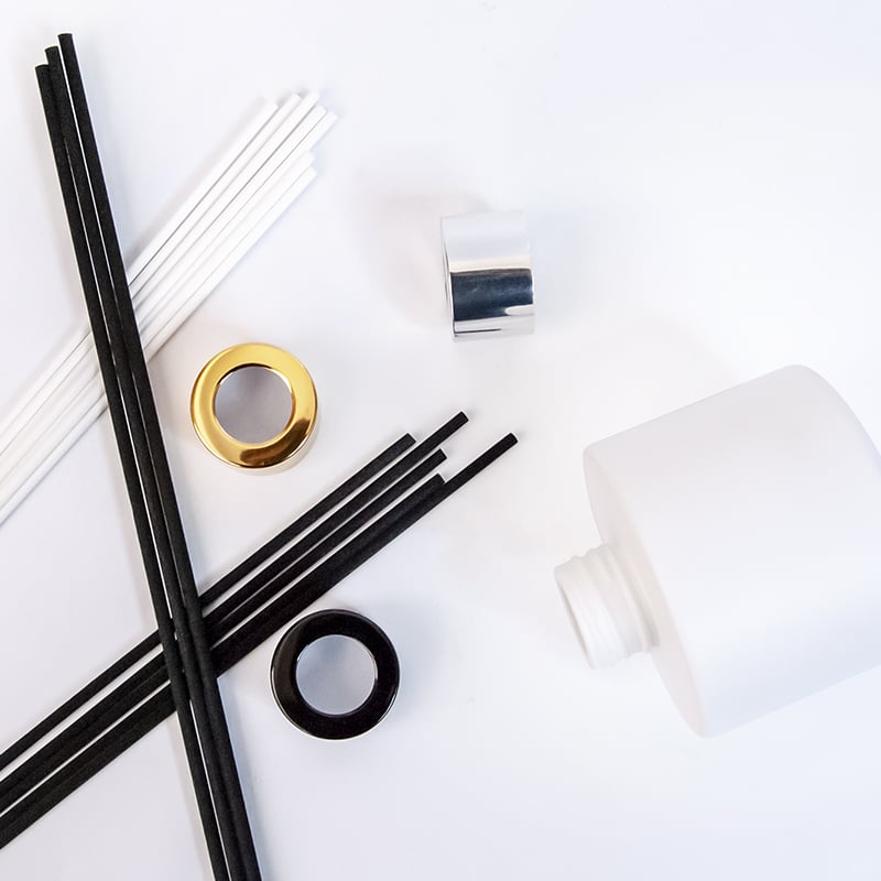 an open custom diffuser bottle with diffuser stick 01