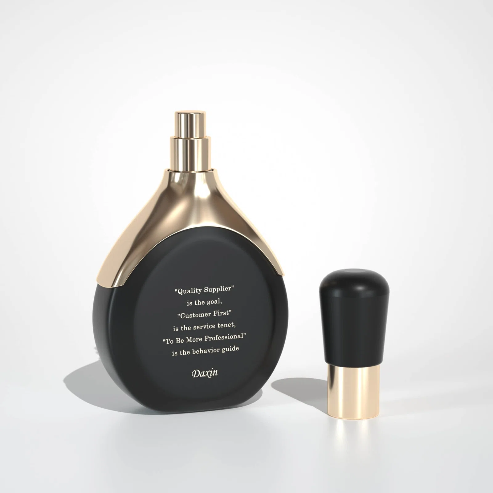 black glass bottle for storing perfume