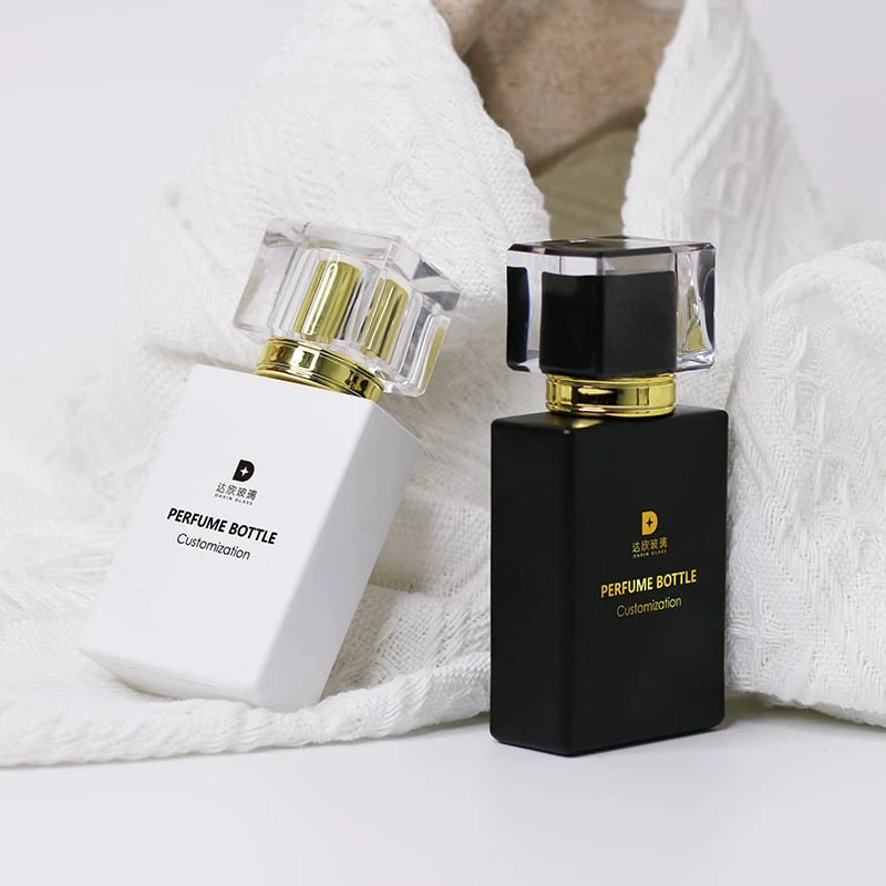 black and white perfume bottle
