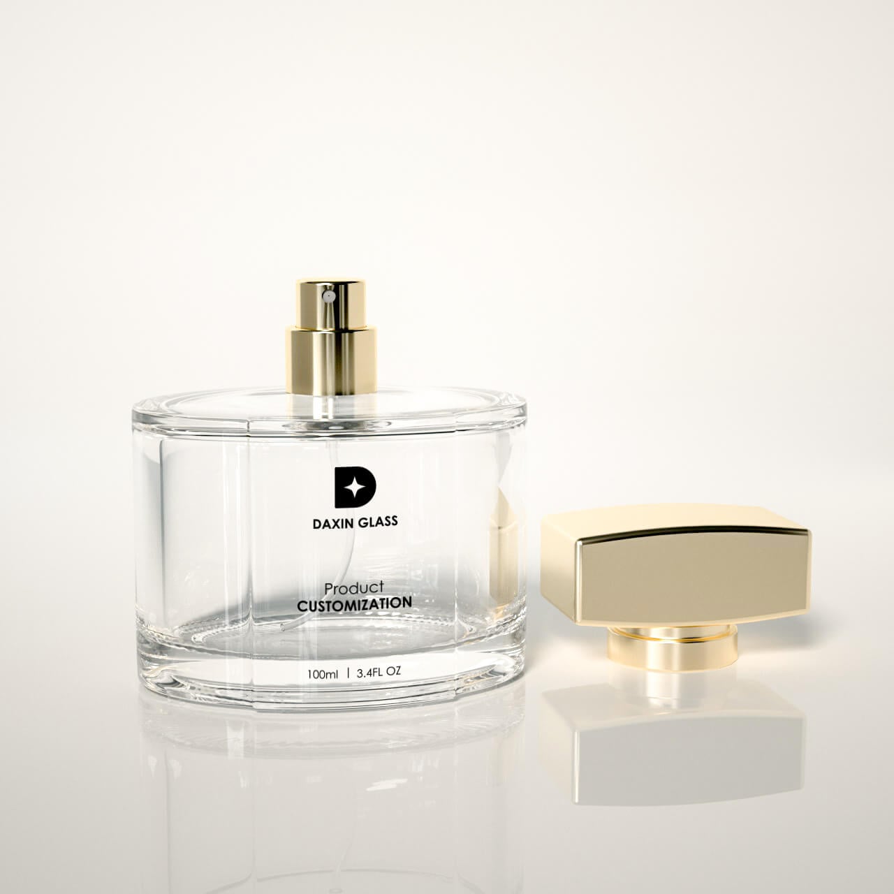 3.4oz clear perfume bottle