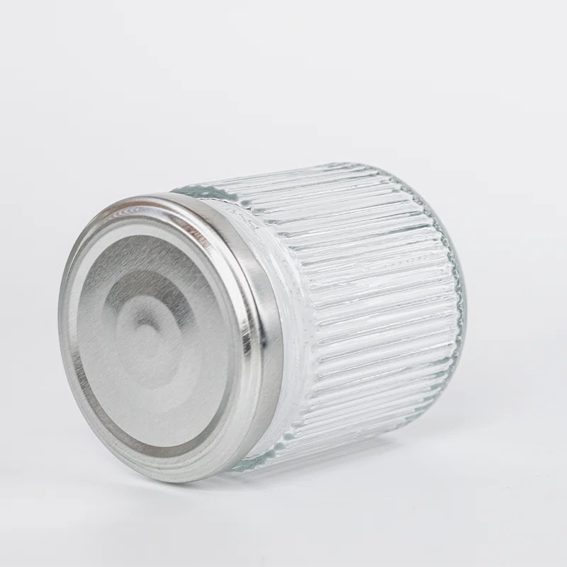 slanted circular glass jar storage with customized body 01