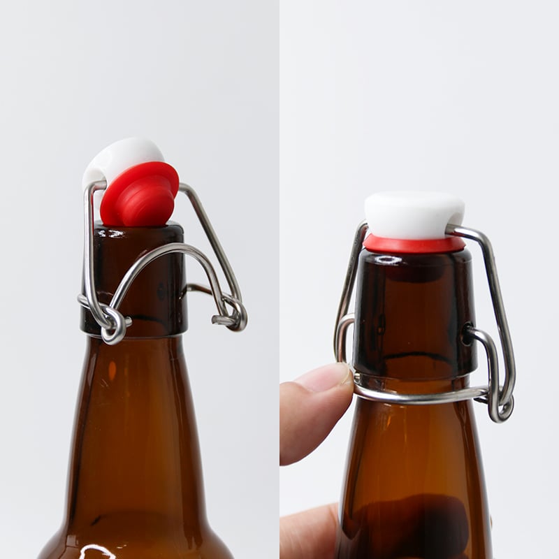close ups of a glass packaging for beverages with stopper closure 01