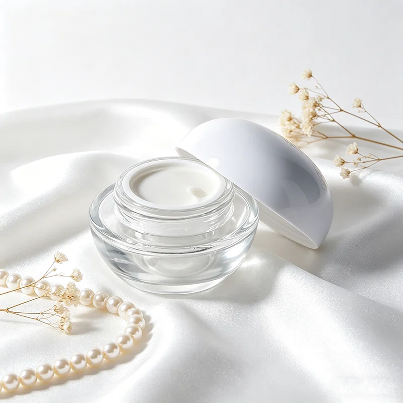 white cap cream jar