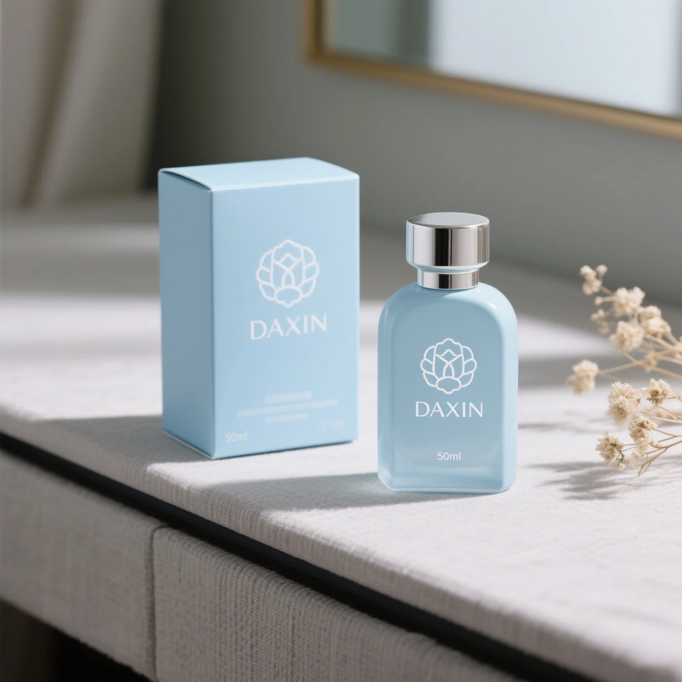 30ml 50ml Cylinder Refillable Travel Fragrance Oil Glass Perfume Atomizer Bottle with Box Packaging
