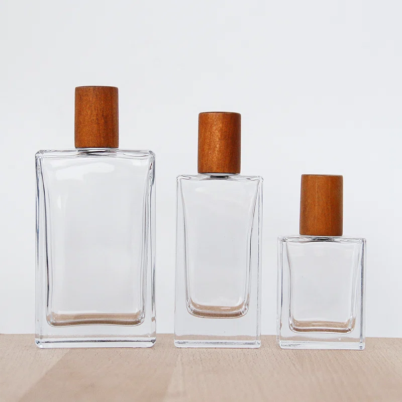 clear glass empty perfume bottle