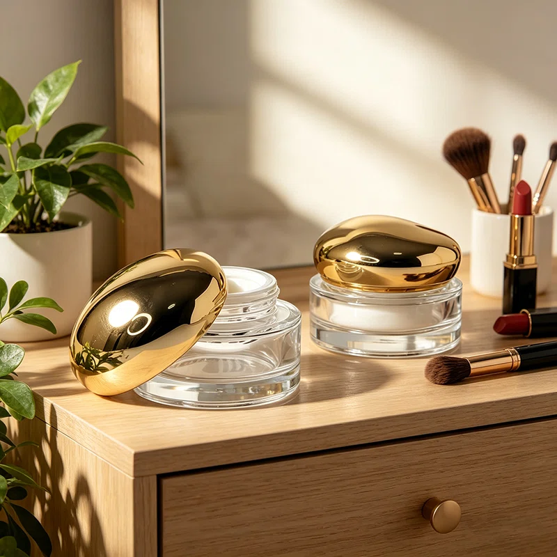 gold cap cream jar