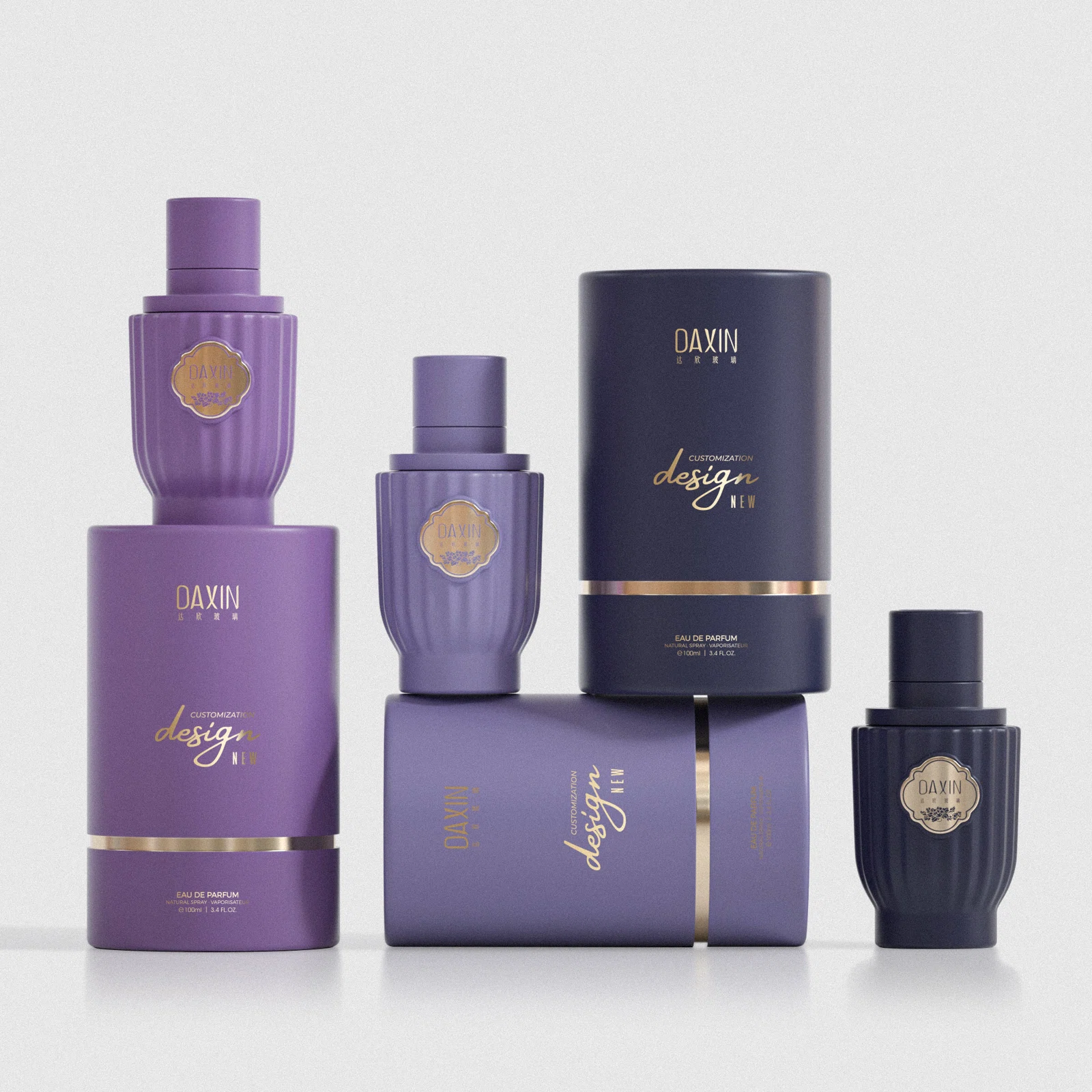 Modern Unique Design Round 100ml Perfume Bottle with Colourful Box for Skin Care Cream