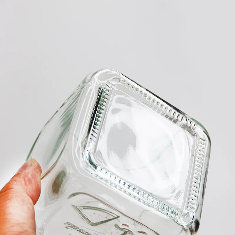 bottom of a decorative glass jar for food products 01