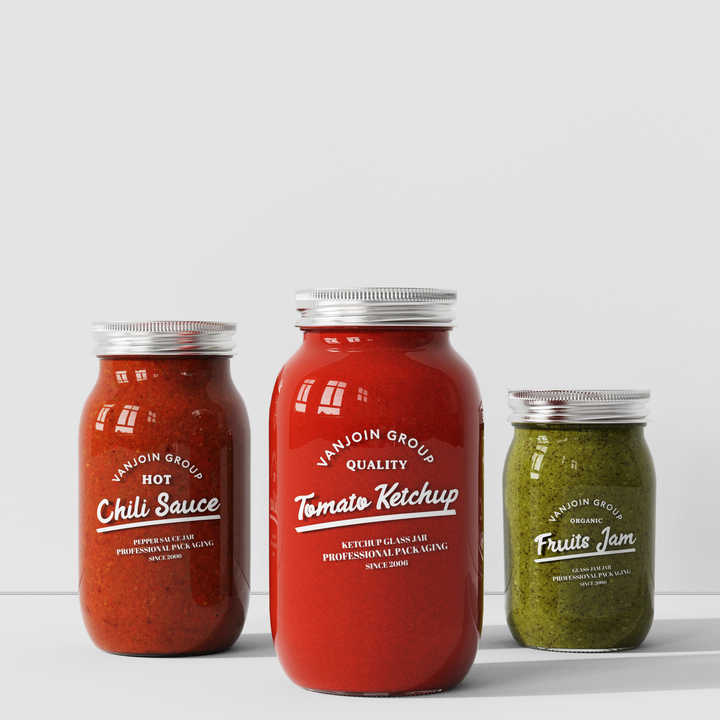 16oz 32oz Glass Canning Mason Jars with Metal Lids for Preserving Jam Honey Jelly Sauces
