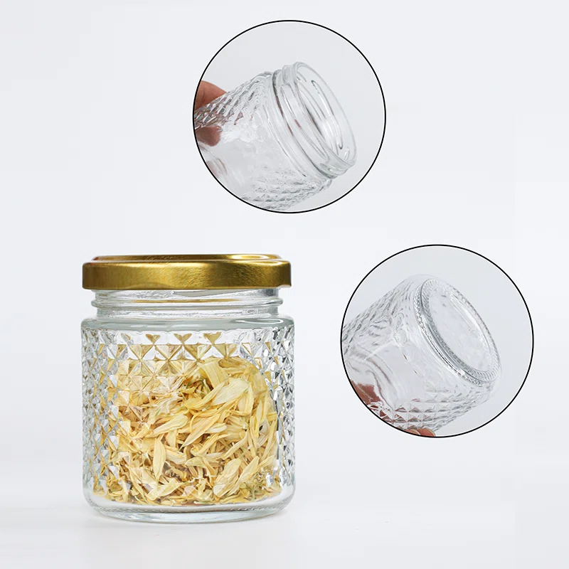 parts of a decorative glass jar for food products 01