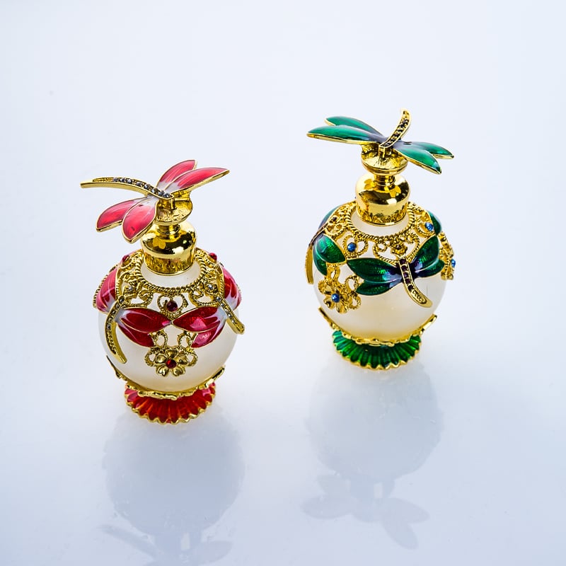 two decorative glass bottle packaging with stylish dropper 02