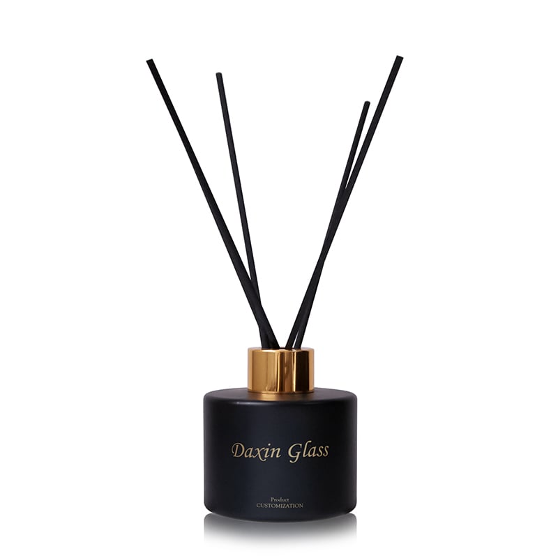 a black custom diffuser bottle with diffuser stick 01